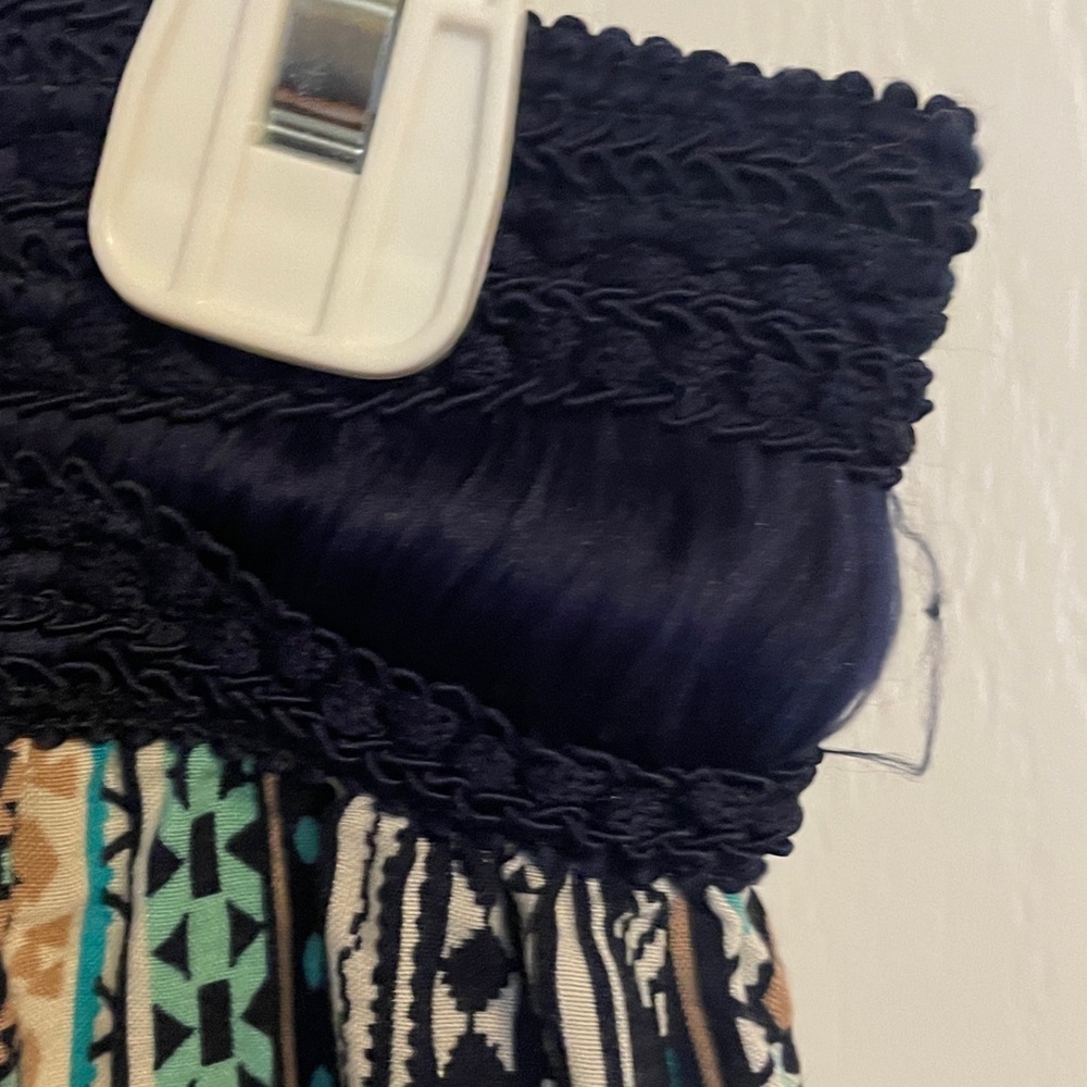 Joe B Black, White & Teal Wide Leg Jumpsuit Pants - Picture 6 of 6